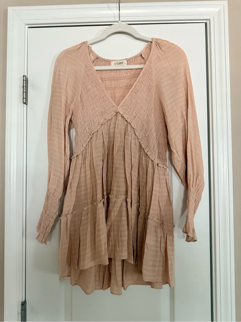 Light Blush Peasant Tunic Top